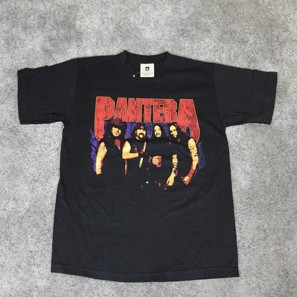 Vintage Pantera Shirt Mens Medium 2001 Metal Band Black Concert Tee T-Shirt - Picture 1 of 8